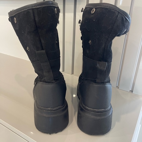 Black Lace-Up Platform Boots with 3M Thinsulate | Women’s Winter Combat Style - Picture 3 of 6